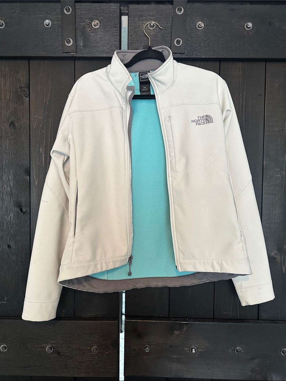 The North Face Apex Bionic Softshell Jacket Ivory and teal Women’s Medium